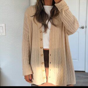 Reformation Cream Cable Knit Cardigan